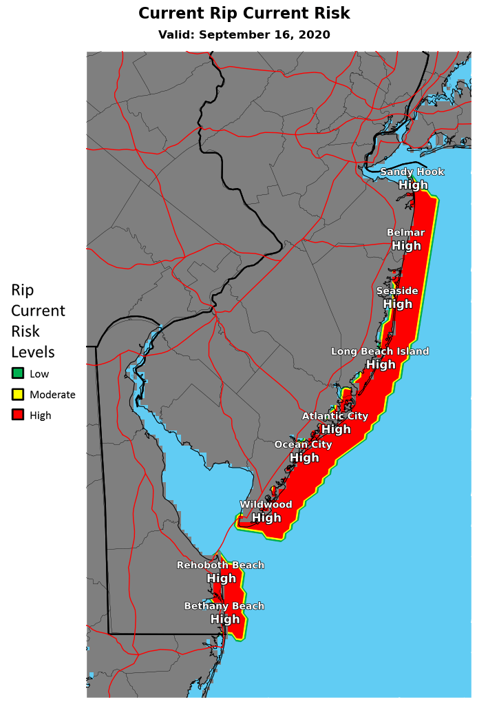 Wednesday's Rip Current Risk